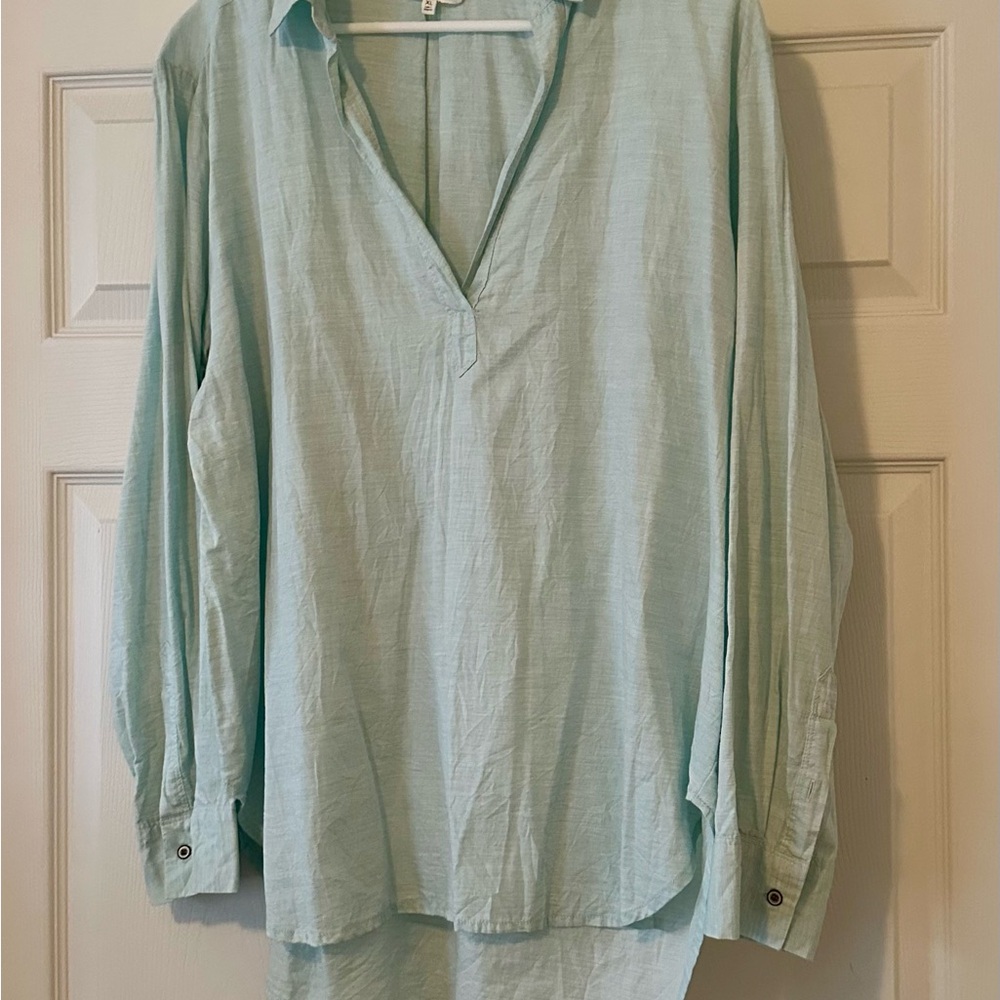 Lou & Grey Soft Aqua Long Sleeve Top
